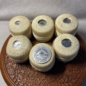 DMC Lot of 6 vintage DMC #40 ivory crochet Superba - NEW